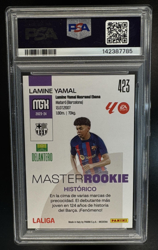 2023 Panini Megacracks LaLiga EA Sports Lamine Yamal #423 RC Barcelona PSA 8