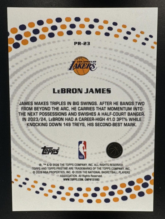 2025-26 Topps Pristine LeBron James #PR-23 Precisionaries Purple Refractor /99