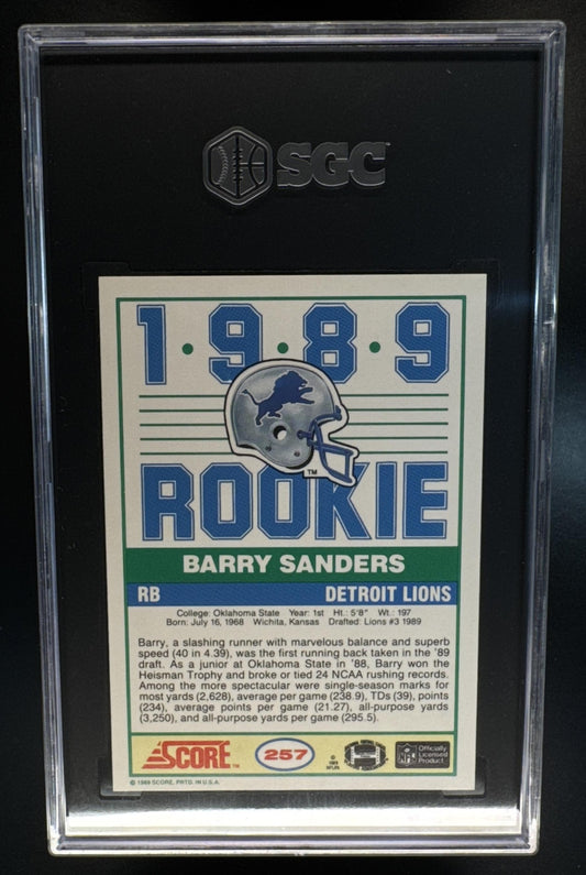 1989 Score Barry Sanders #257 RC Lions SGC 9.5