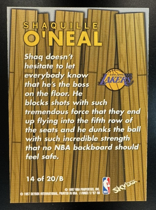 1997-98 Skybox Z-Force Shaquille O'Neal #14/B Boss Lakers