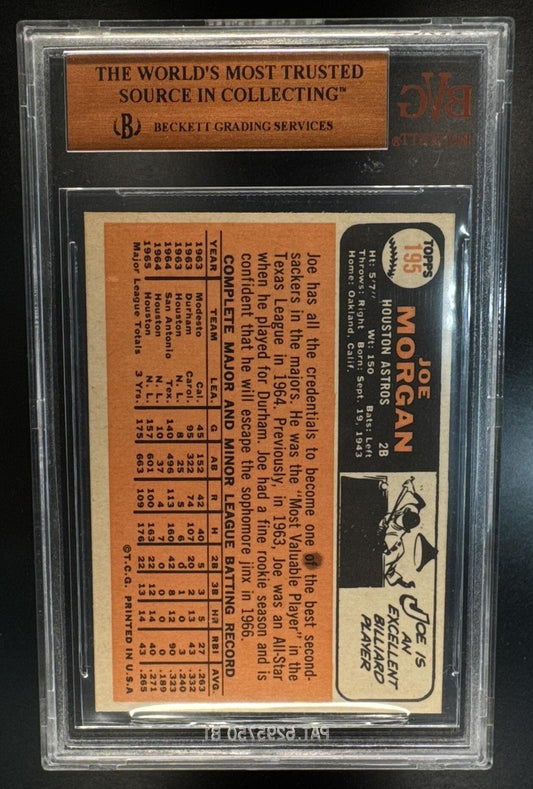 1966 Topps Joe Morgan #195 All-Star Super Rookie Astros BVG 8