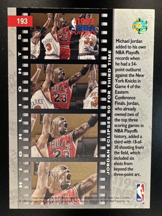 1993-94 Upper Deck Jordan Scores 54 Points #193 Bulls