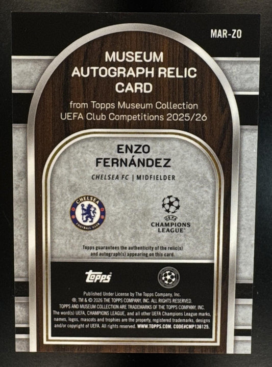 2025 Topps Museum Collection UEFA UCC Enzo Fernandez Auto Relics Amethyst /99