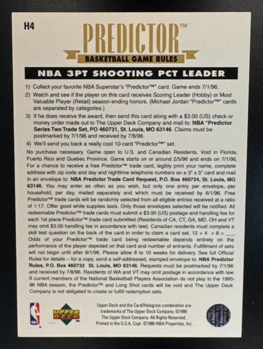 1995-96 Upper Deck Michael Jordan #H4 Predictors: Scoring Leaders Bulls