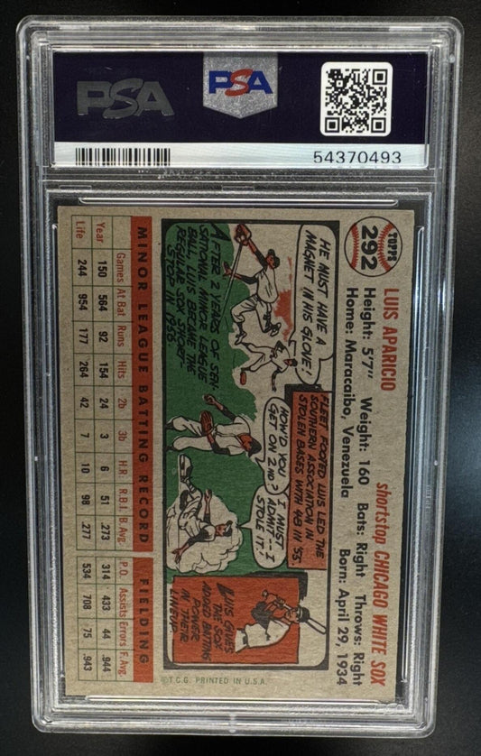 1956 Topps Luis Aparicio #292 - RC White Sox PSA 7