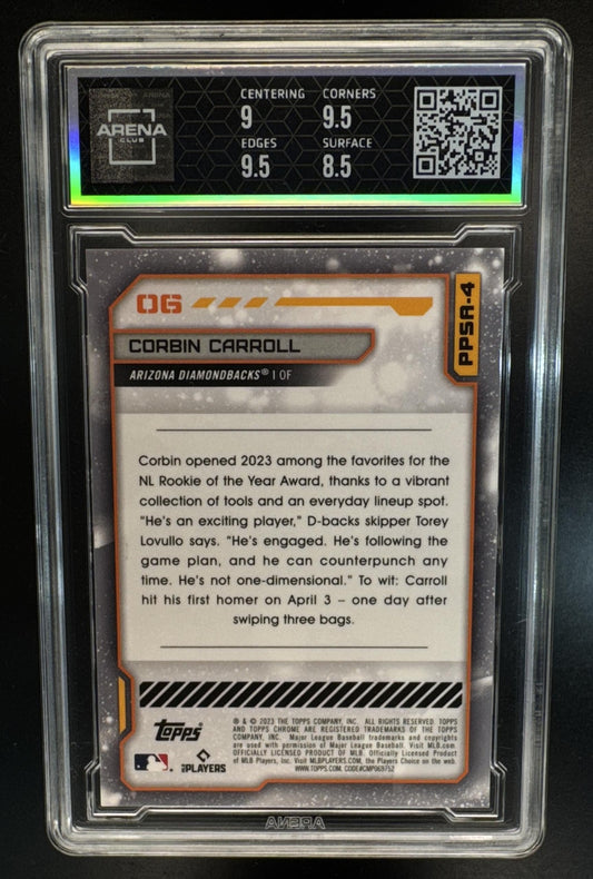 2023 Topps Cosmic Chrome Corbin Carroll #PPSA-4 Planetary Pursuit Saturn RC Arena Club 9