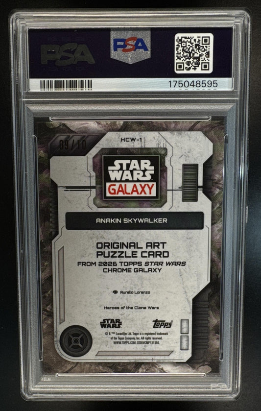 2026 Topps Chrome Star Wars Galaxy Anakin Skywalker Original Art Puzzle X-Refractor /10 PSA 10