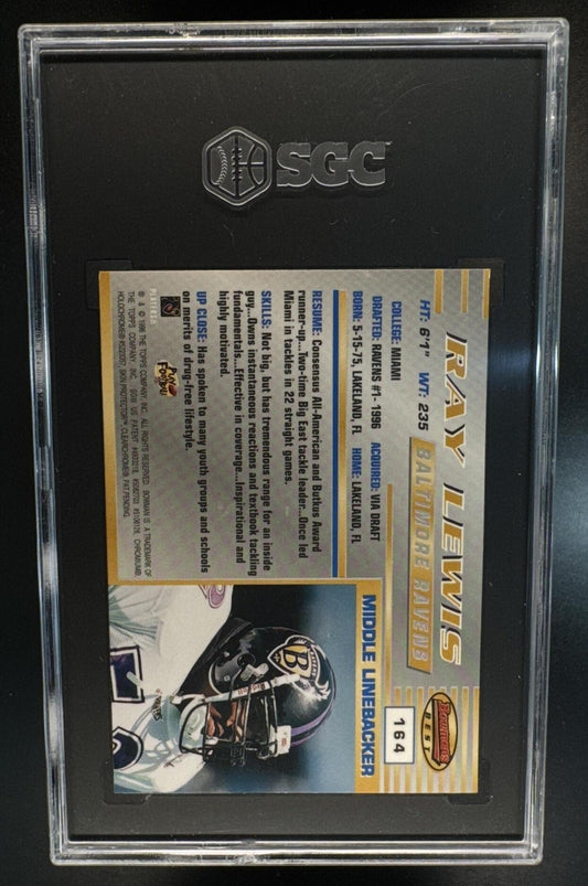 1996 Bowman's Best Ray Lewis #164 RC Ravens SGC 8