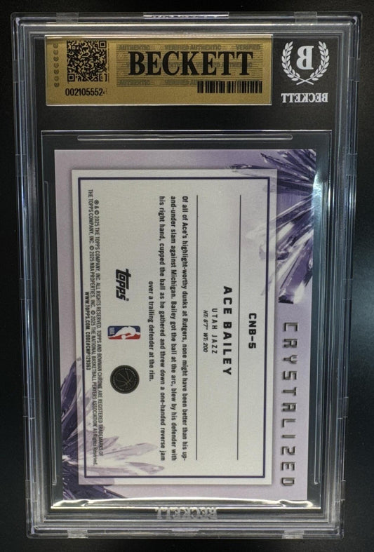 2025-26 Bowman Ace Bailey #CNB-5 Chrome Crystalized RC SSP Jazz BGS 9.5