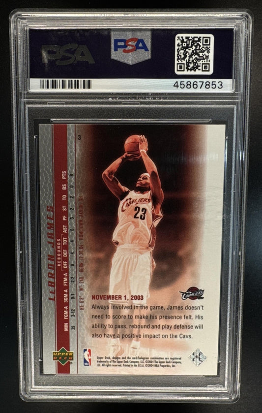 2003-04 Upper Deck LeBron James Phenomenal Beginning #3 RC Cavaliers PSA 10