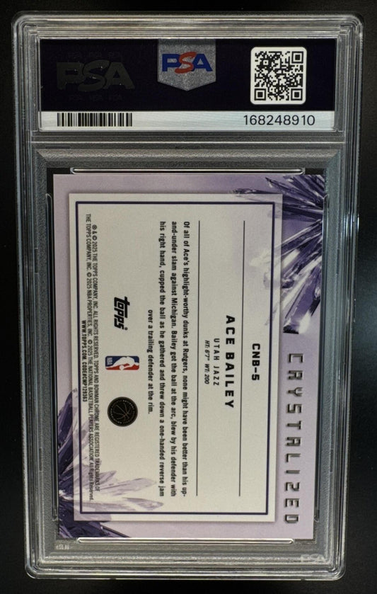 2025-26 Bowman Ace Bailey #CNB-5 Chrome Crystalized RC SSP Jazz PSA 9