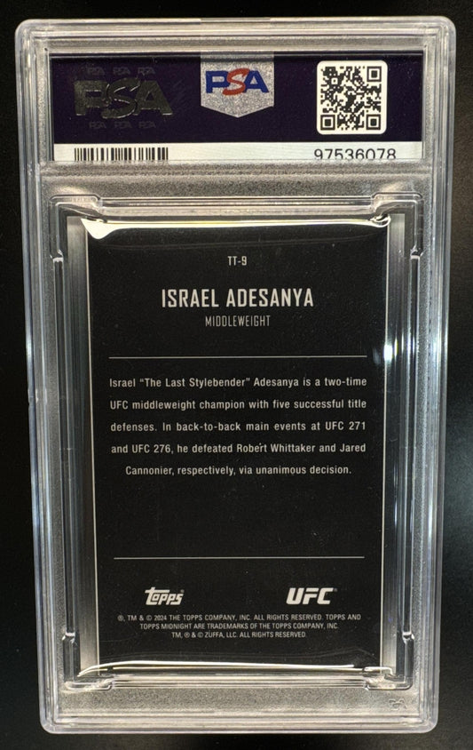 2024 Topps Midnight UFC Israel Adesanya #TT-9 Twilight PSA 10
