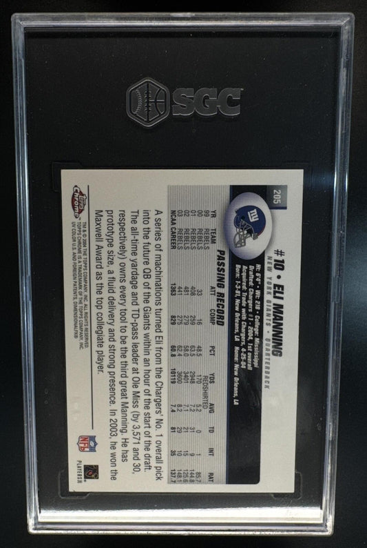 2004 Topps Chrome Eli Manning #205 RC Giants SGC 8.5
