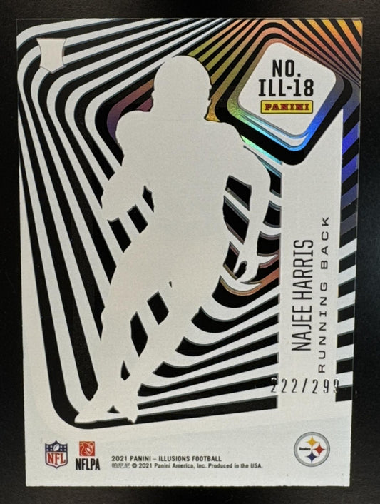 2021 Panini Illusions Najee Harris #ILL-18 Illusionists Light Blue /299 RC Steelers