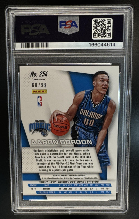 2014-15 Panini Prizm Aaron Gordon #254 Prizms Blue 60/99 RC Magic PSA 10