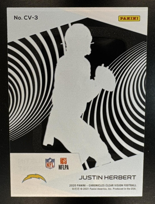2020 Panini Chronicles Justin Herbert #CV-3 Clear Vision Rookies RC Chargers