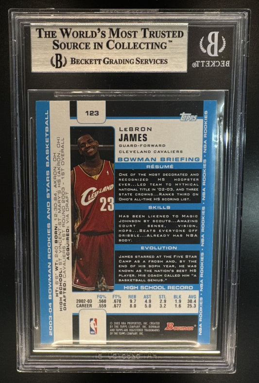 2003-04 Bowman Rookies & Stars LeBron James #123 RC Cavaliers BGS 9