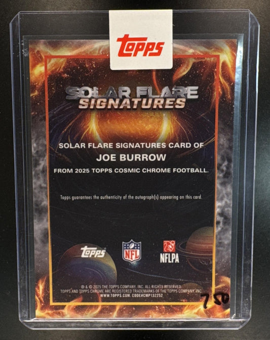 2025 Topps Cosmic Chrome Joe Burrow #SFS-JB Solar Flare Auto Gold Refractor /50 Bengals