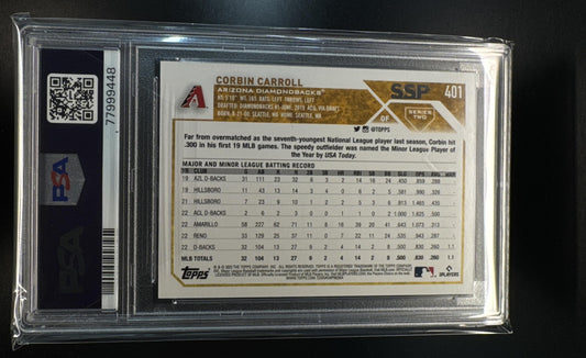 2023 Topps Corbin Carroll #401 Image Variation Golden Mirror SSP RC PSA 10