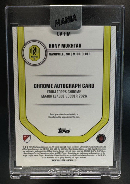 2026 Topps Chrome MLS Hany Mukhtar #CA-HM Auto Red/White/Blue X-Fractor /99