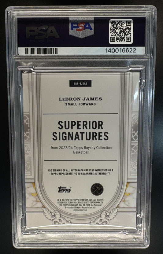 2023 Topps Royalty Collection LeBron James Superior Signatures Green /5 PSA 8