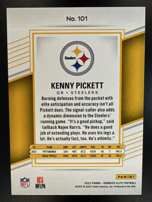 2022 Panini Donruss Elite Kenny Pickett #101 Orange /49 RC Steelers