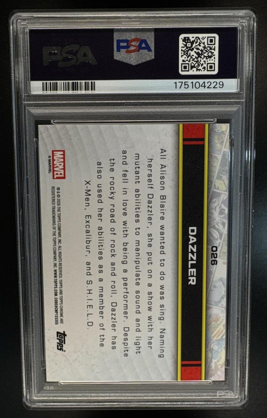 2026 Topps Chrome Marvel Comics SE Dazzler #026 Padparadscha Refractor 1/1 PSA 9