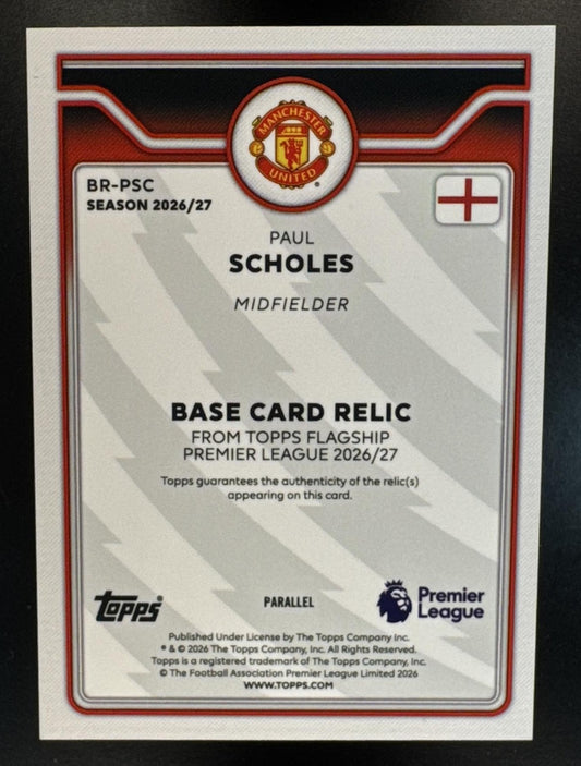 2026 Topps Premier League Paul Scholes #BR-PSC Relics Purple Rainbow Foil /199
