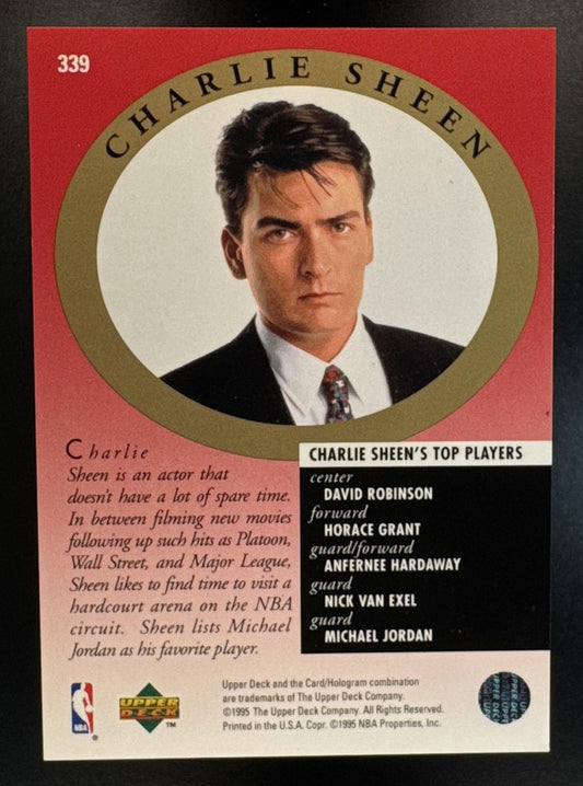 1995-96 Upper Deck Michael Jordan Charlie Sheen #339 Bulls
