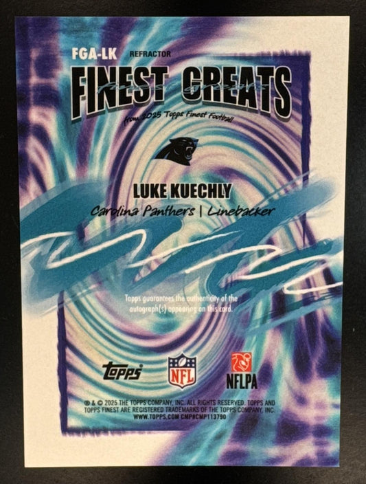 2025 Topps Finest Luke Kuechly #FGA-LK Greats Auto Refractor Panthers