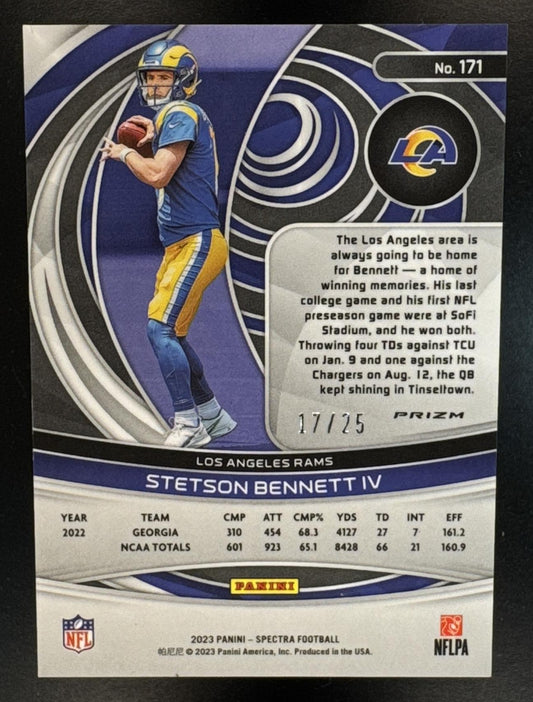 2023 Panini Spectra Stetson Bennett IV #171 Meta 17/25 RC Rams