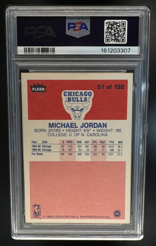 1986-87 Fleer Michael Jordan #57 RC Bulls PSA 4.5