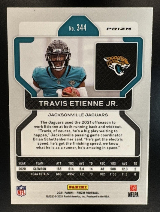 2021 Panini Prizm Travis Etienne Jr. #344 Prizm Silver RC Jaguars