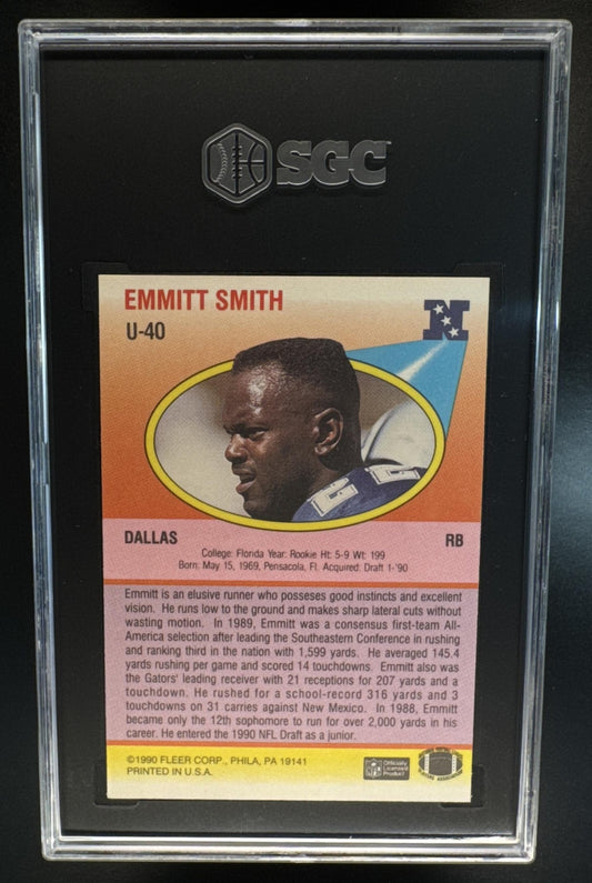 1990 Fleer Update Emmitt Smith #U-40 RC Cowboys SGC 10