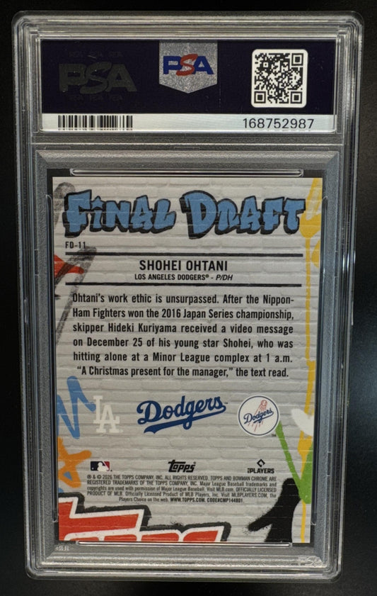 2026 Bowman Shohei Ohtani #FD-11 Final Draft Chrome SSP Dodgers PSA 9