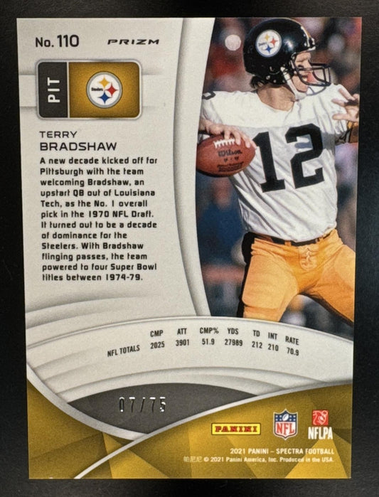 2021 Panini Spectra Terry Bradshaw #110 Hyper 7/75 Steelers
