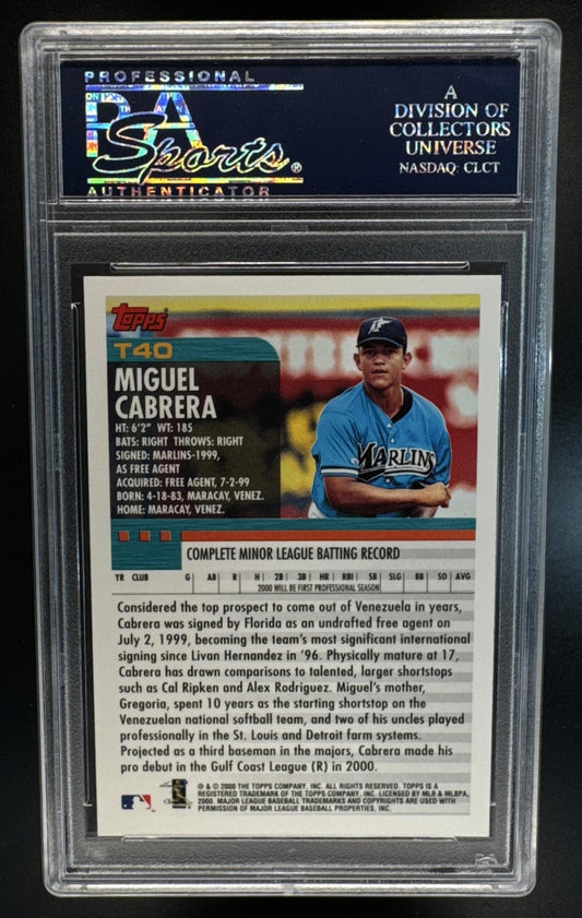 2000 Topps Traded & Rookies Miguel Cabrera #T40 RC Marlins PSA 10
