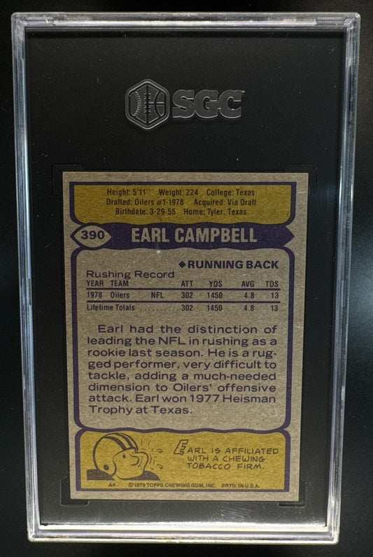 1979 Topps Earl Campbell #390 RC SGC 8