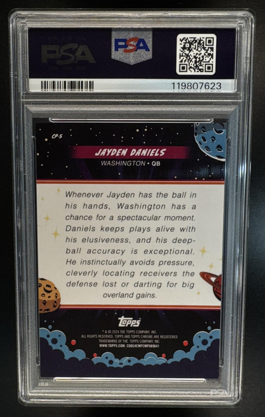 2024 Topps Cosmic Chrome Jayden Daniels #CP-5 Cos-Play RC Commanders PSA 10