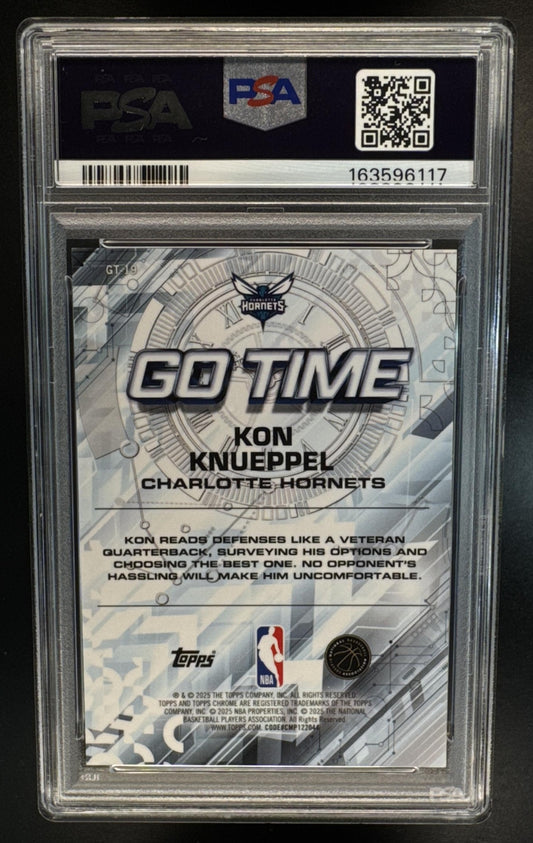 2025 Topps Chrome Kon Knueppel #GT-19 Go Time Gold Refractor /50 RC PSA 10