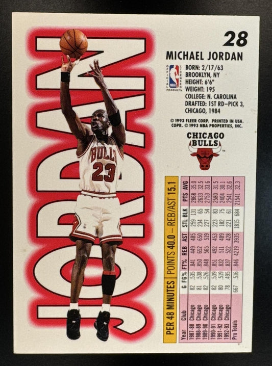 1993-94 Fleer Michael Jordan #28 Bulls