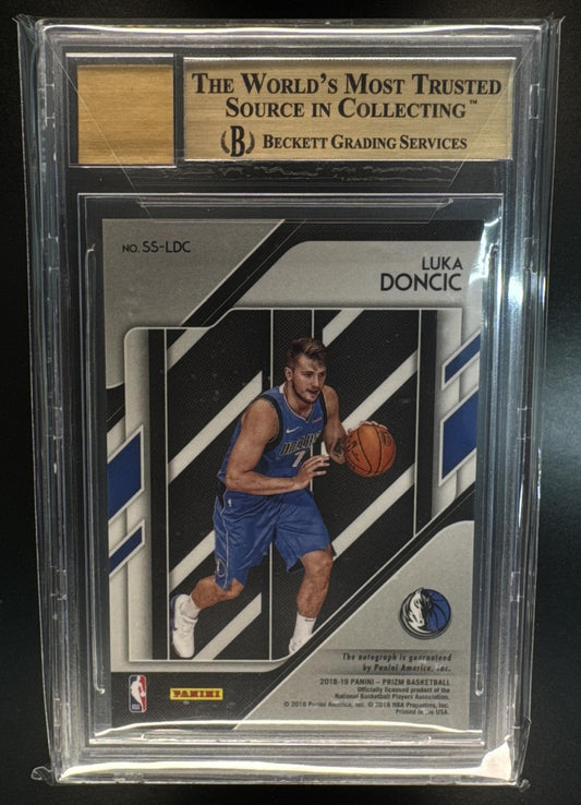 2018 Panini Prizm Luka Doncic #SS-LDC Sensational Signatures Auto RC BGS 9.5 Auto 10