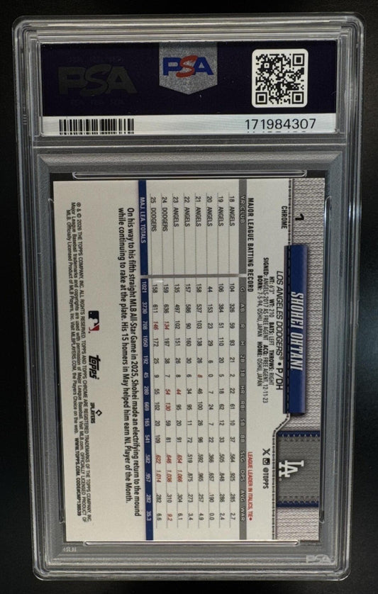 2026 Topps Chrome Shohei Ohtani #1 75th Anniversary Refractor /75 Dodgers PSA 9