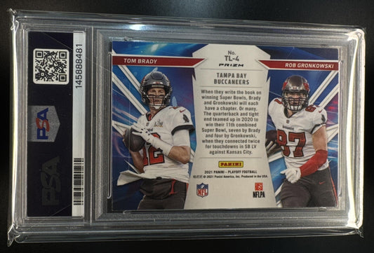 2021 Panini Playoff Tom Brady Rob Gronkowski Thunder & Lightning Silver Prizm PSA 10