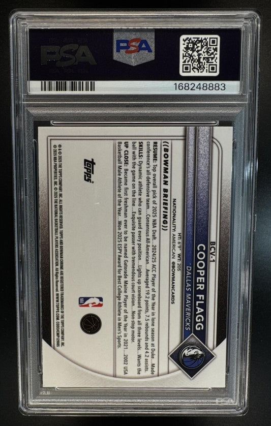 2025 Bowman Cooper Flagg #BCV-1 Chrome Floorboard Refractor /125 RC PSA 9