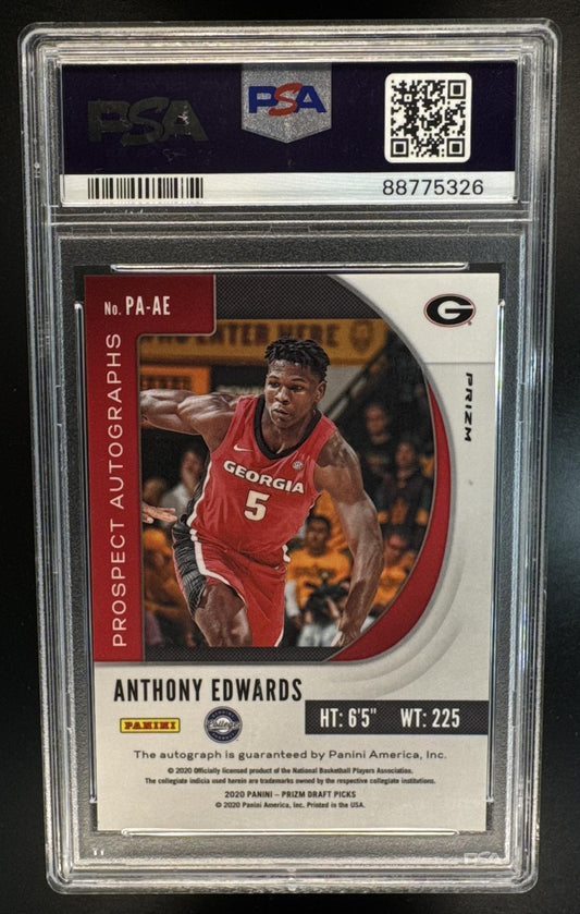 2020 Panini Prizm Draft Picks Anthony Edwards #PA-AE Prospect Auto Hyper PSA 10