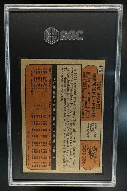 1972 Topps Tom Seaver #445 Mets SGC 5.5