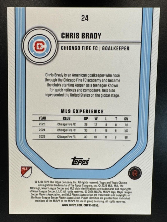 2026 Topps Chrome MLS Chris Brady #24 Gold Refractor /50