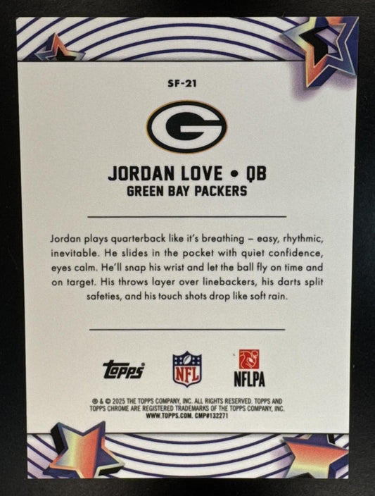 2025 Topps Cosmic Chrome Jordan Love #SF-21 Starfractor SP Packers