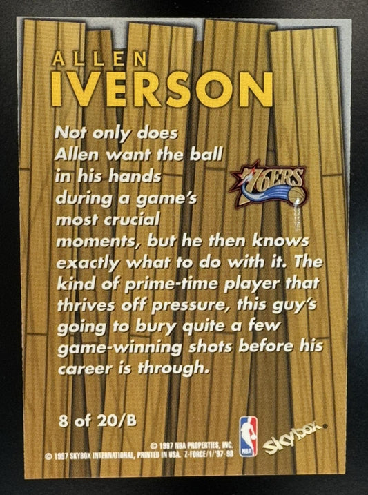 1997-98 Skybox Z-Force Allen Iverson #8/B Boss 76ers